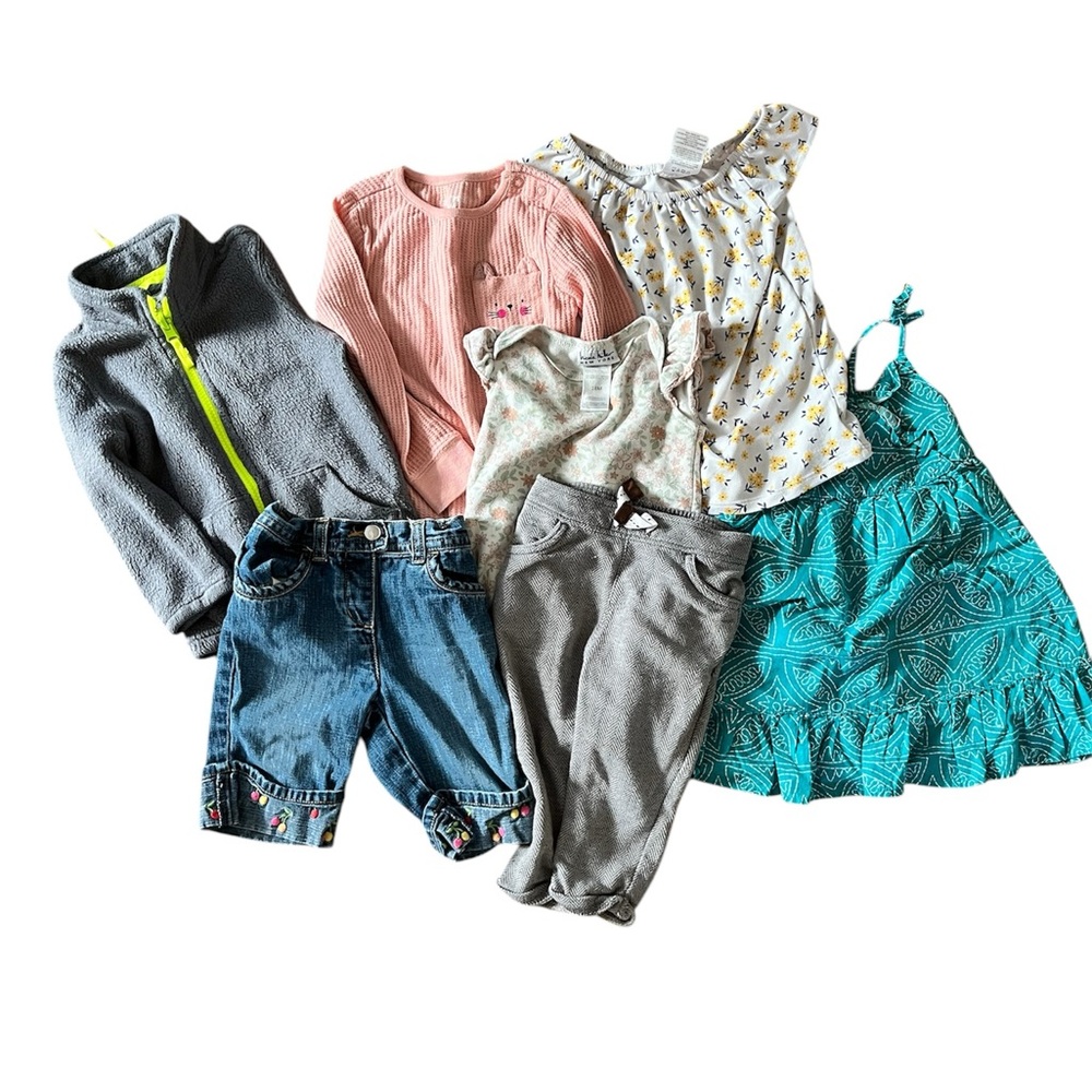 Kids Clothing Bundle - Gray, Pink, Blue, and More